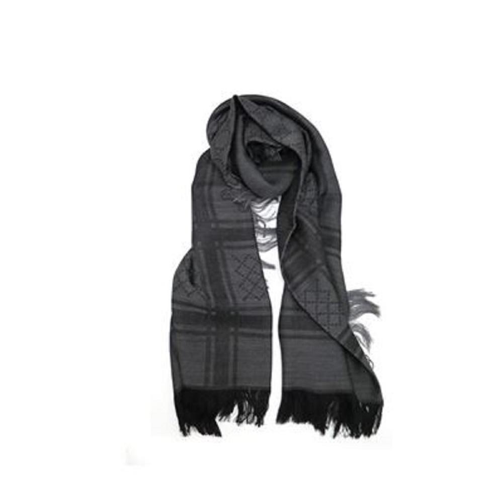 Gucci GG Guccissima Black/Grey Survive Silk Scarf